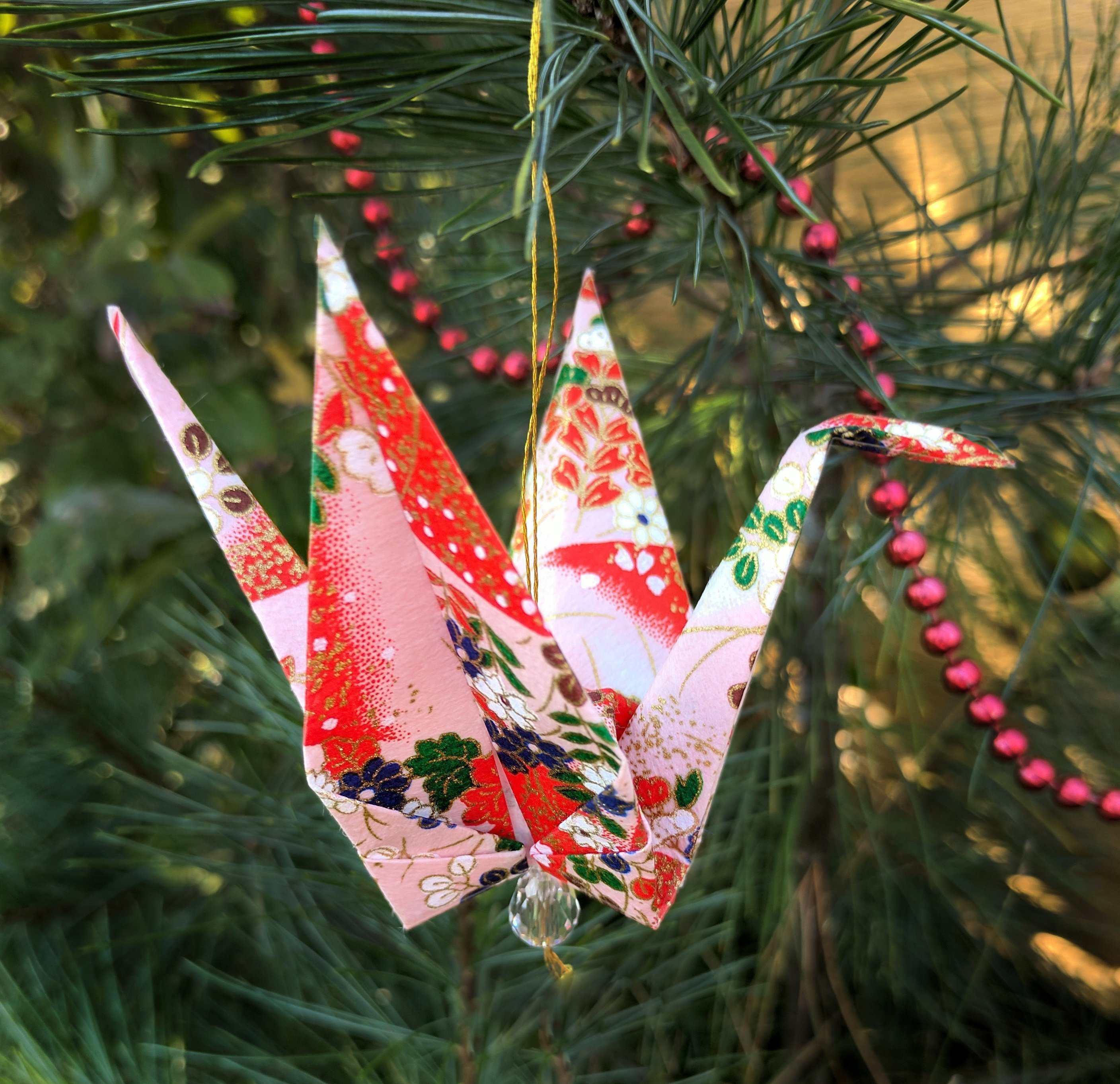 Origami Crane Ornament Christmas Exquisite Origami Ornament Origami Crane Christmas Ornament Of Japanese Paper Hanging With Sparkling Crystal Red Gift Boxed A1hgxm