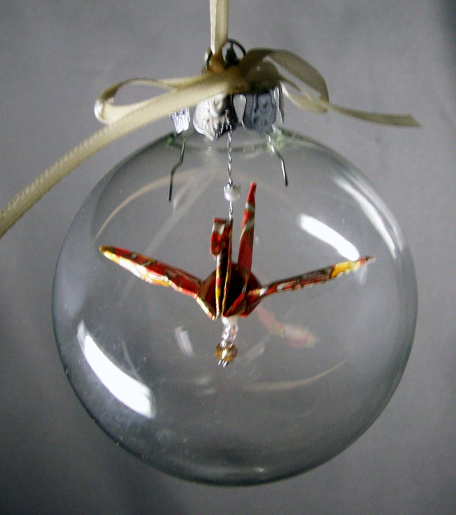 Origami Crane Ornament Christmas Louises Studio Handmade Items