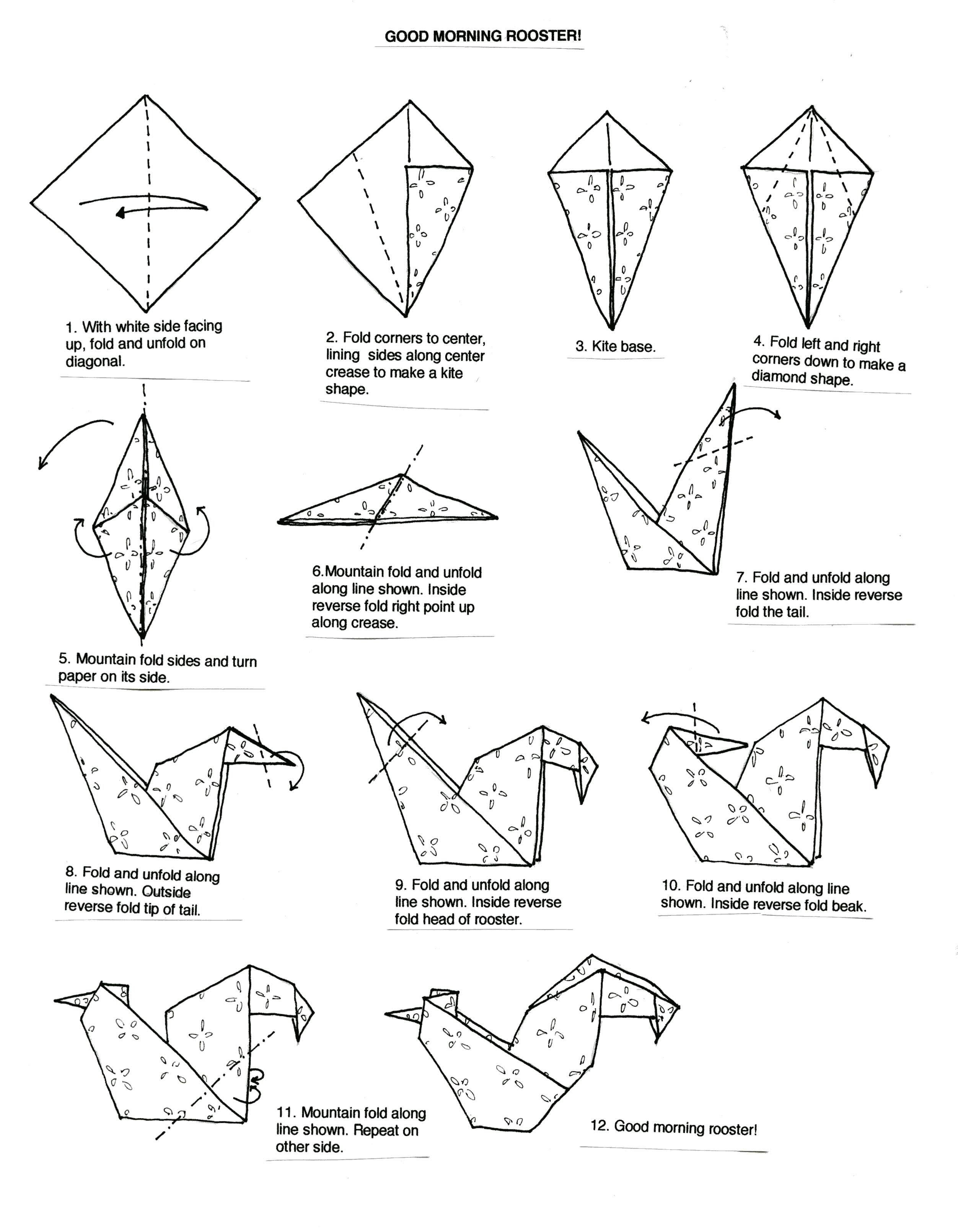 Origami Crane Step By Step Instructions Origami Paintings Search Result At Paintingvalley