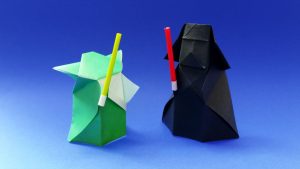 Origami Darth Vader Origami Lightsaber For Yoda And Darth Vader Papertoys Star Wars Tutorial
