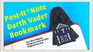 Origami Darth Vader Star Wars Crafts Star Wars Origami Darth Vader Bookmark Craft Post It Note Paper Crafts