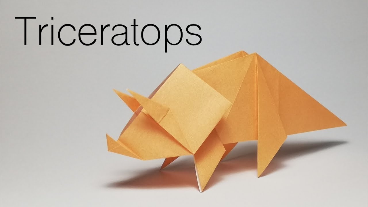 Origami Dinosaur Triceratops How To Make A Triceratops Dinosaur 53 Origami Hiroshi