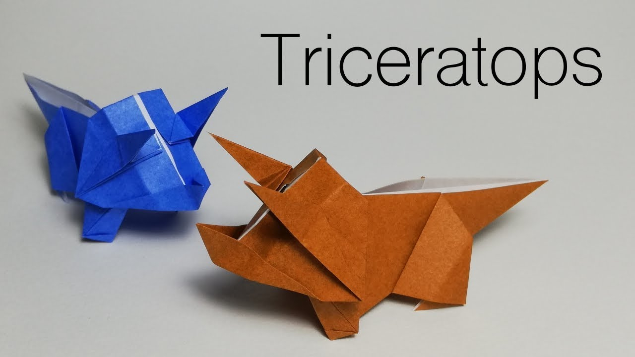 Origami Dinosaur Triceratops How To Make A Triceratops Dinosaur 63 Origami Hiroshi