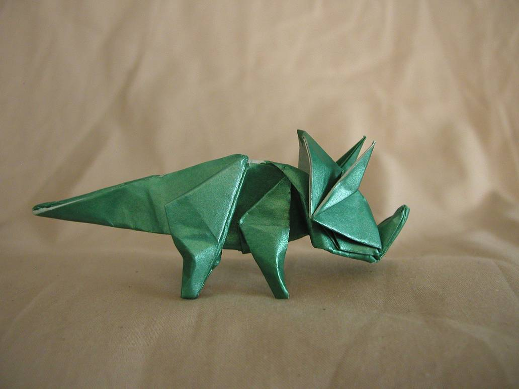 Origami Dinosaur Triceratops Origami Triceratops Draft Donyaquick On Deviantart