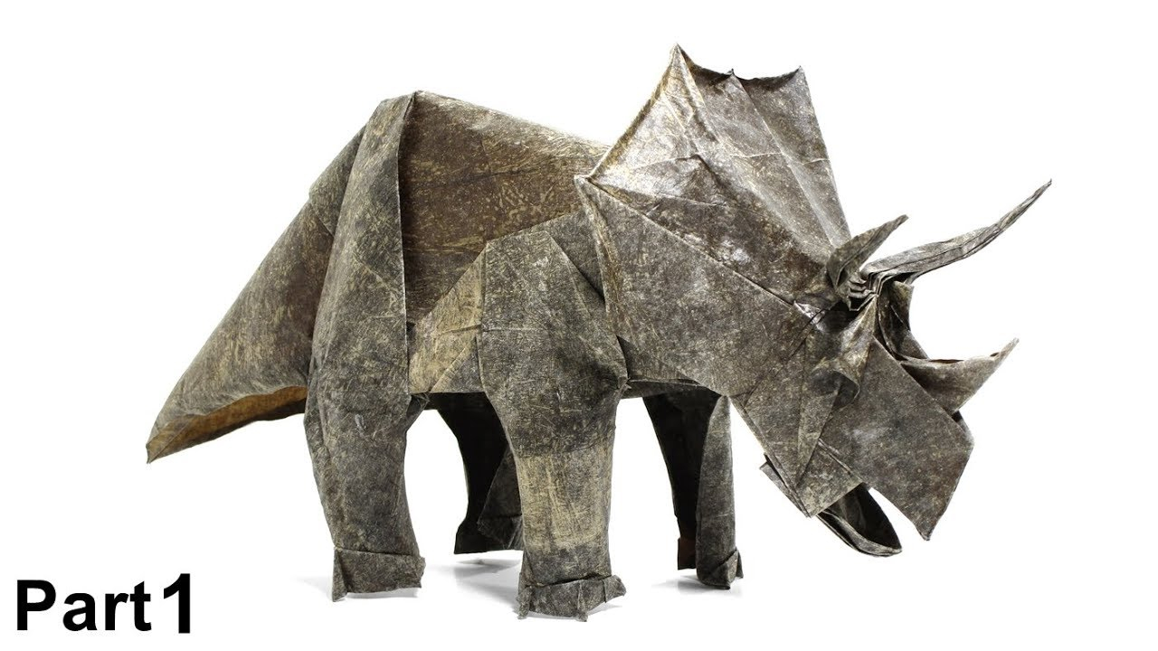 Origami Dinosaur Triceratops Origami Triceratops Tutorial Fumiaki Kawahata Part 1 Dinosaur Jurassic World