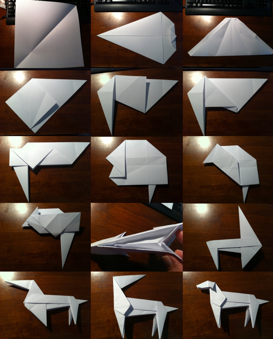 Origami Dog Instructions Advanced 290 Dachshund Setting The Crease