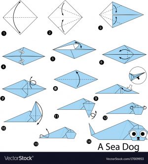 Origami Dog Instructions Step Instructions How To Make Origami A Sea Dog