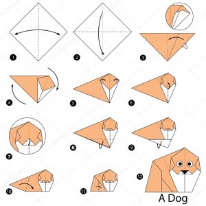 Origami Dog Instructions Step Step Instructions How To Make Origami A Dog Stock Vector