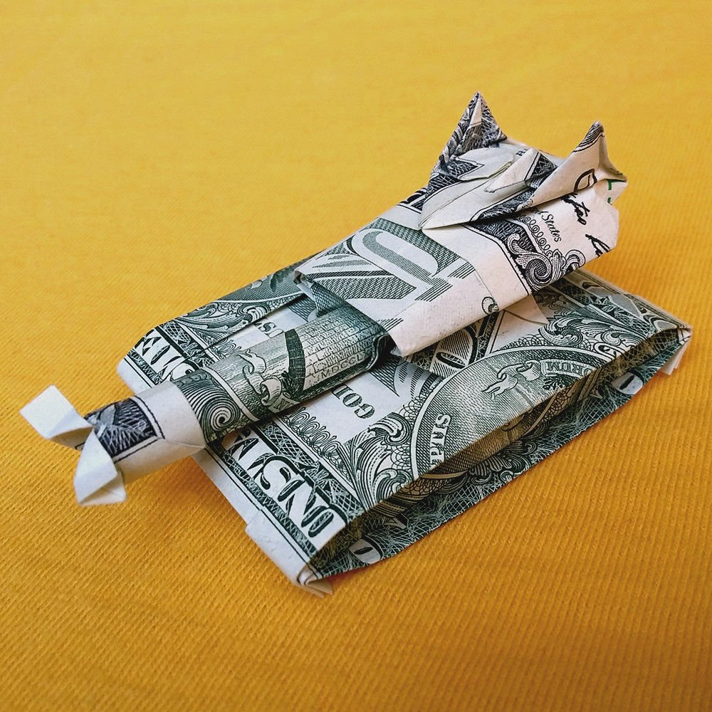 Origami Dollar Bill Dollar Bill Origami Army Tank 3d Money Model Armored Vehicle Two Real 1 Bills