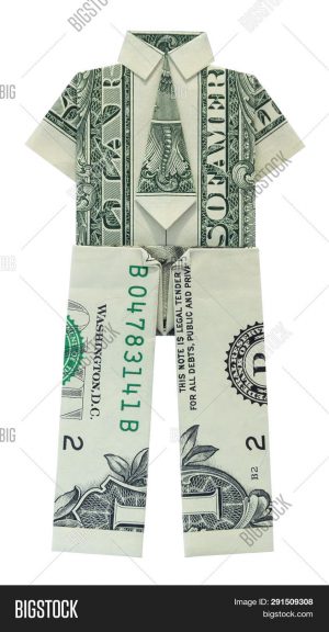 Origami Dollar Bill Shirt With Tie Money Origami Shirt Image Photo Free Trial Bigstock