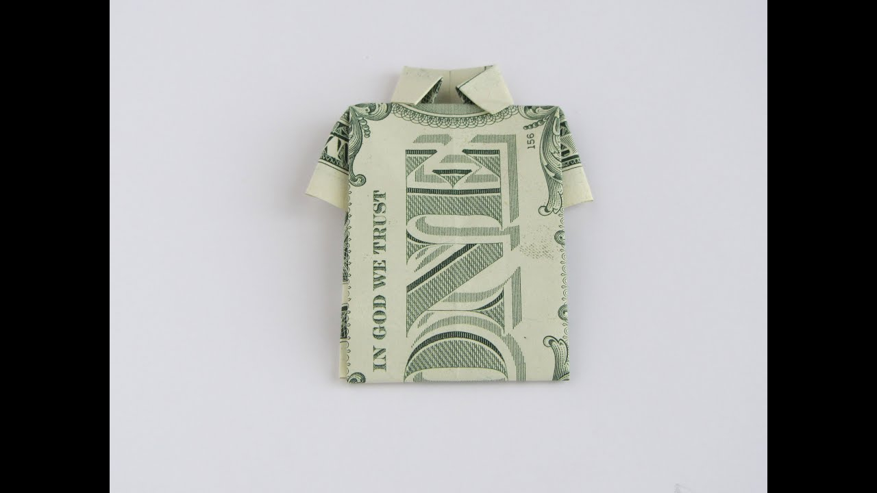 Origami Dollar Bill Shirt With Tie Money Origami Shirt