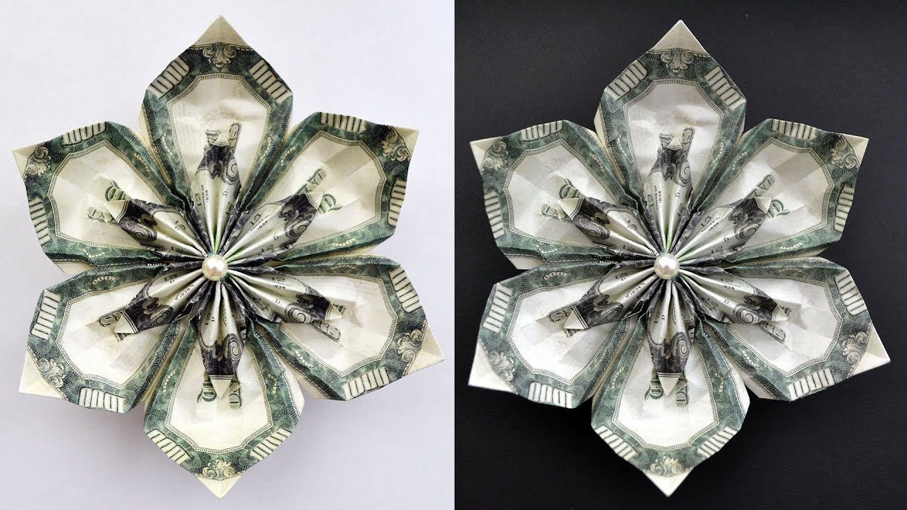 Origami Dollar Flower Interesting Money Flower Dollar Origami Moneygami Tutorial Diy Nprokuda