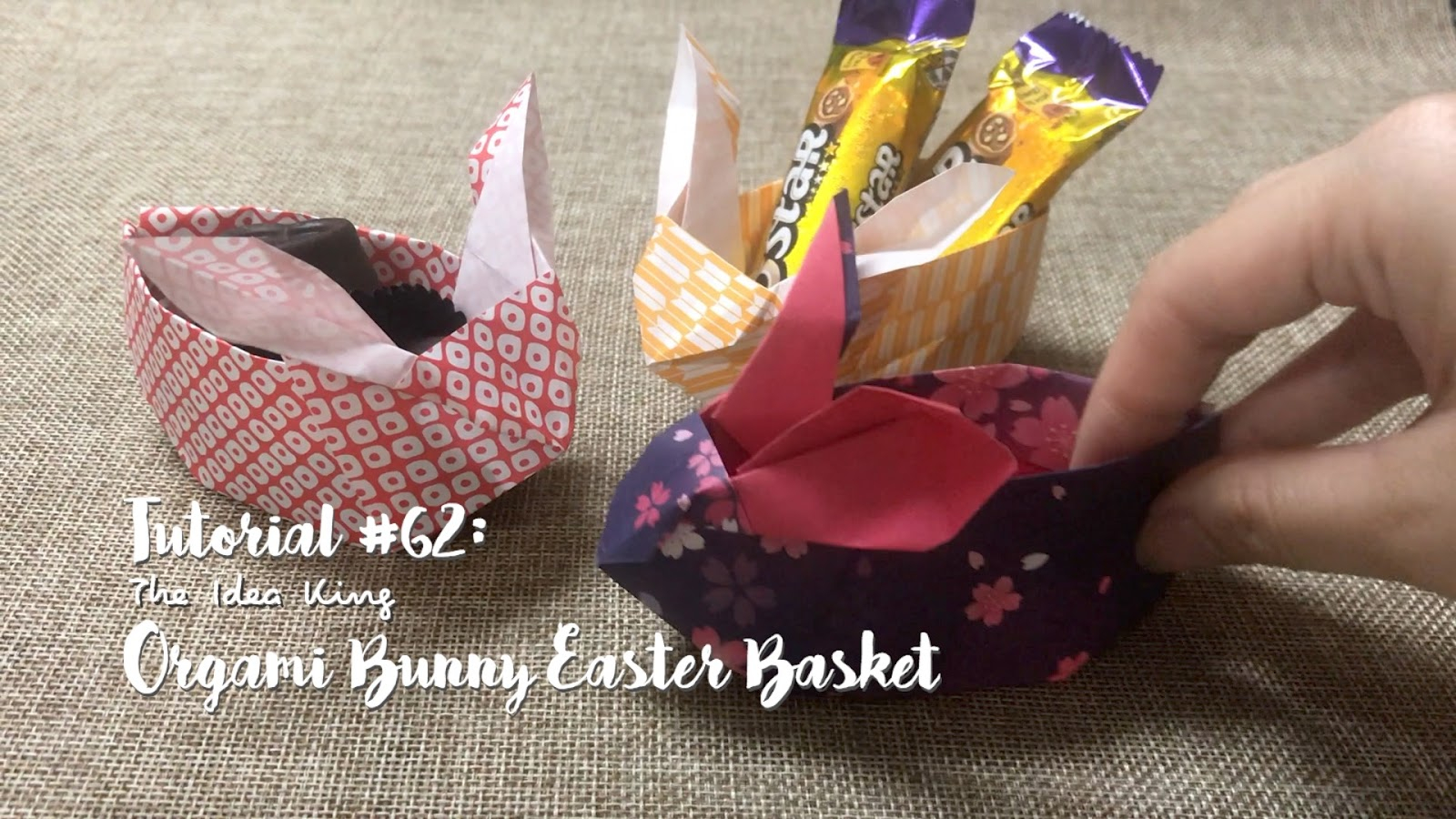 Origami Easter Basket Tutorial 62 Origami Bunny Easter Basket The Idea King