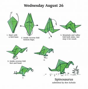 Origami Easy Dinosaur Free Coloring Pages Easy Origami Fold A Day 2015 Calendar Jeff