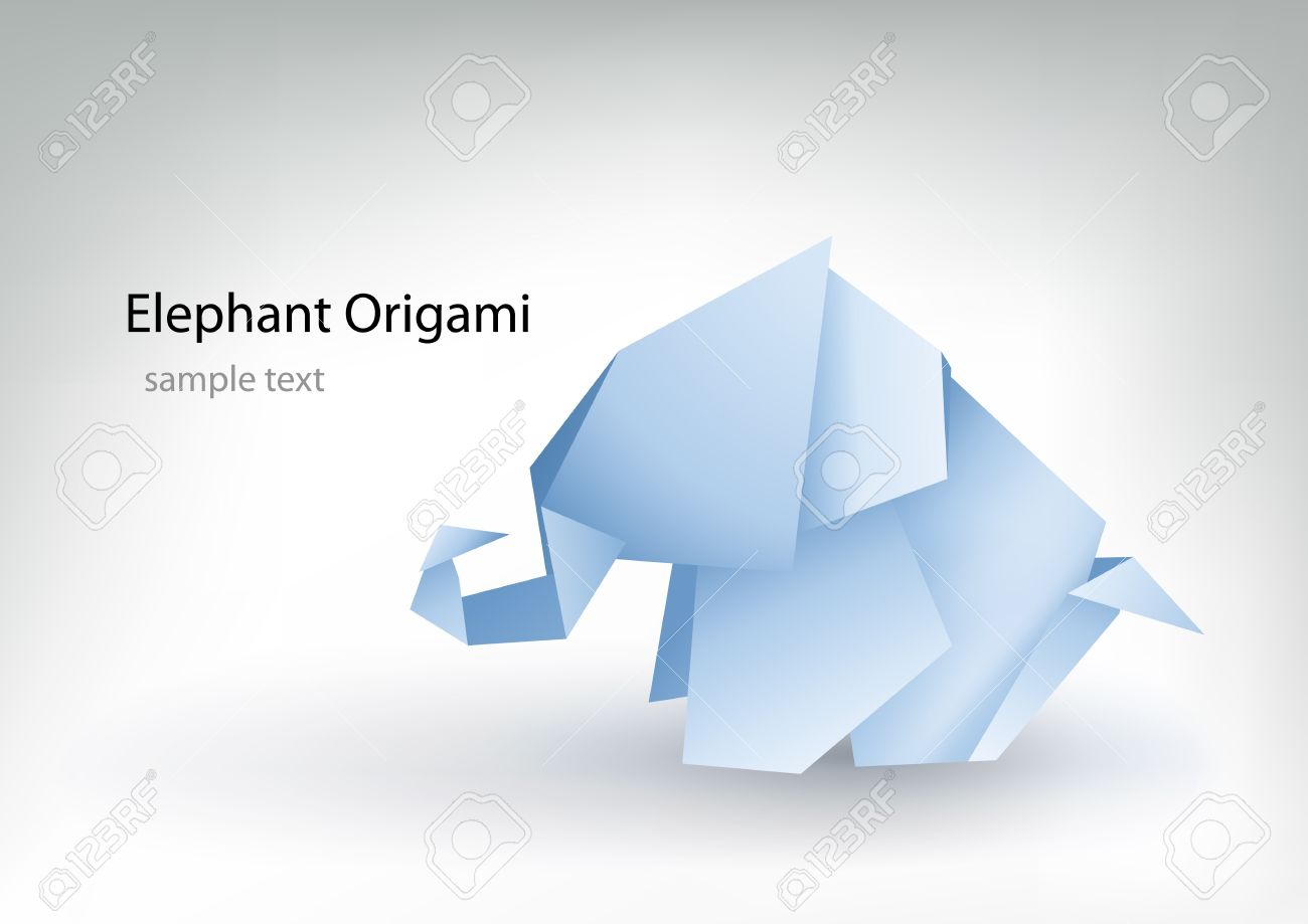 Origami Elephant Easy Wonderful Of Elephant Origami Stock Illustrations And Royalty