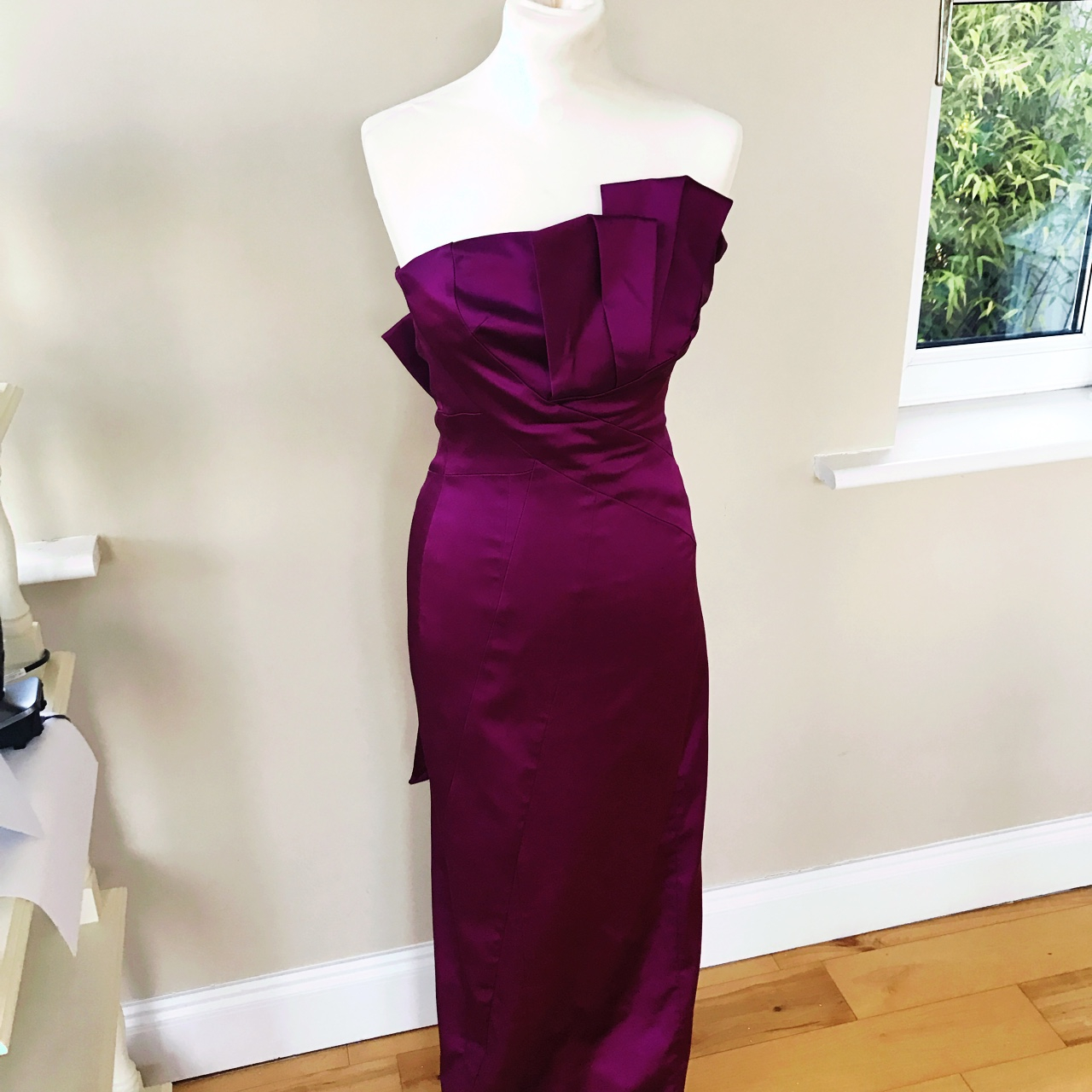 Origami Evening Dress Beautiful Purple Karen Millen Strapless Evening Depop