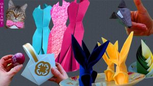 Origami Evening Dress How To Make Origames Evening Dress Bunny Wolf Napkin Basket Of Paper