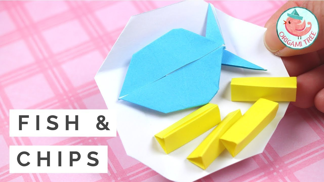 Origami Fish Video Origami Fish Chips How To Fold An Origami Paper Fish Meal Origami Food Tutorial