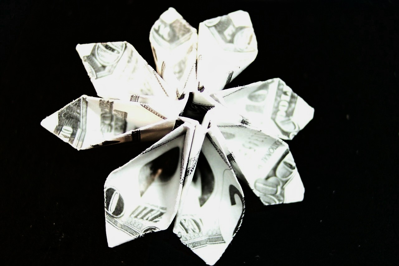 Origami Flower Dollar Bill Dollar Bill Flower Module Diagrams Flotsam And Origami Jetsam