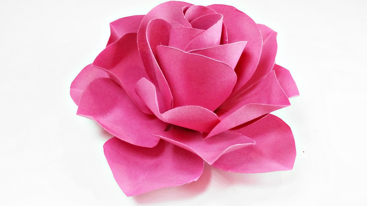 Origami Flower Rose Paper Flowers Rose Diy Tutorial Easy For Childrenorigami Flower Folding 3d For Kidsfor Beginners