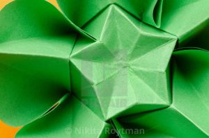 Origami Flower Star Green Paper Origami Flower With Star License Download Or Print