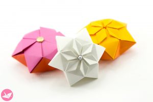 Origami Flower Star Origami Hexagonal Puffy Star Tutorial Paper Kawaii