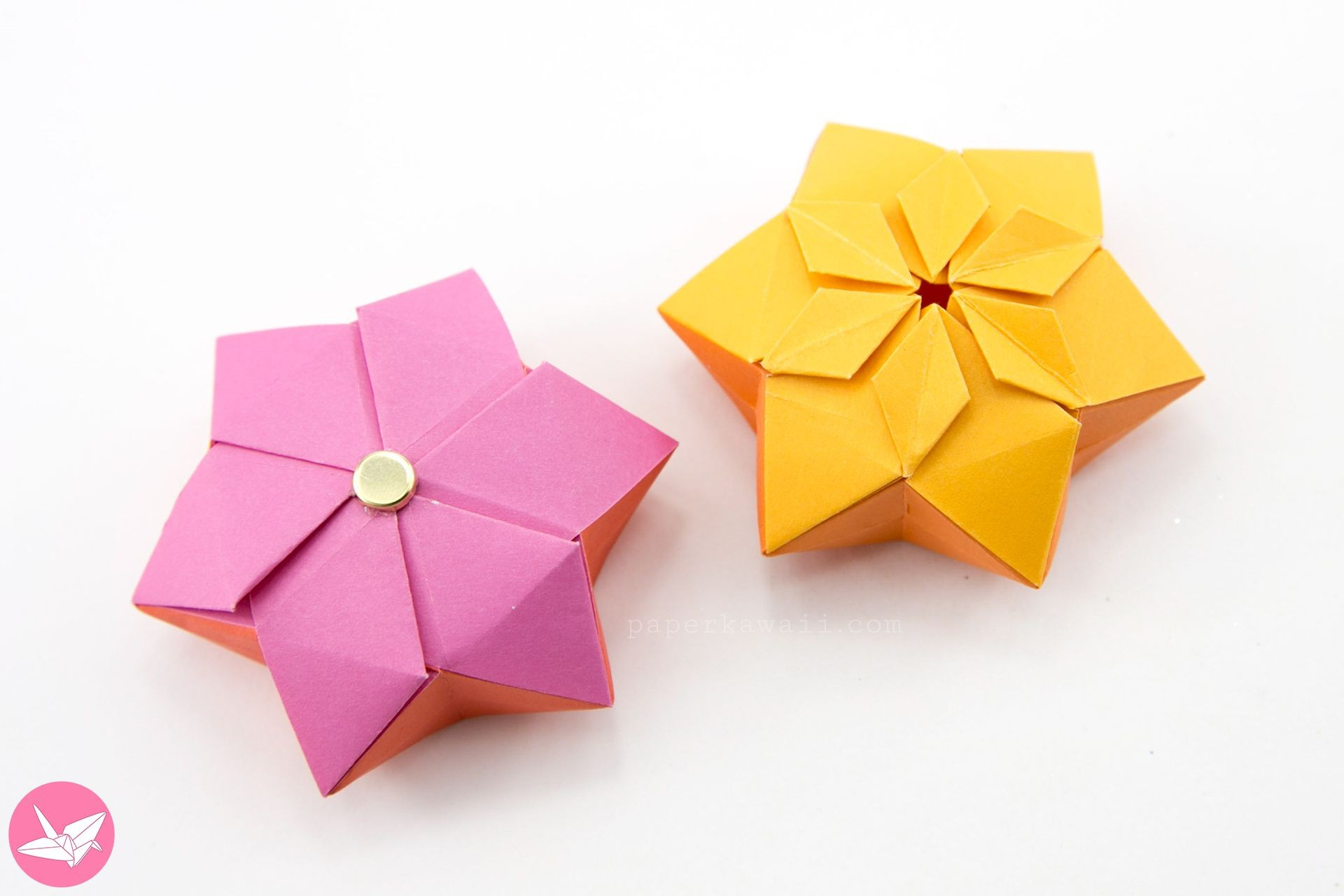 Origami Flower Star Papercraft Origami Flowers Origami Hexagonal Puffy Star Tutorial