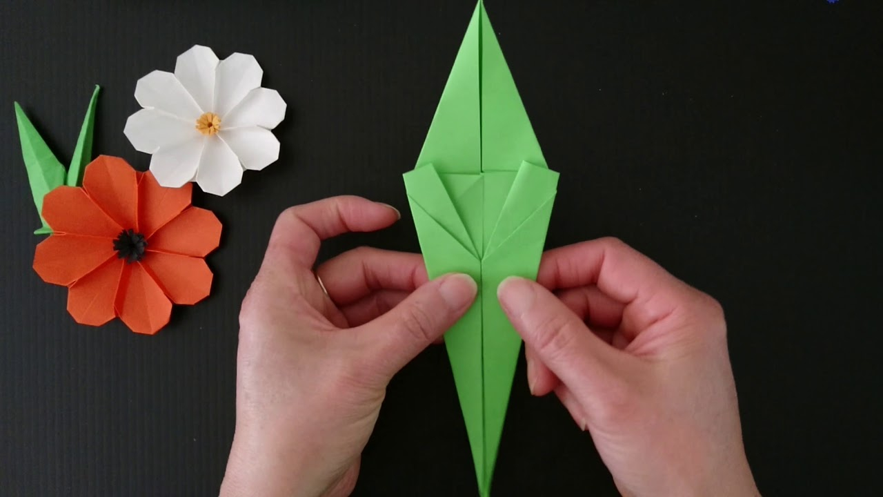 Origami Flower Stem Origami Flower Stem Leaf Stand