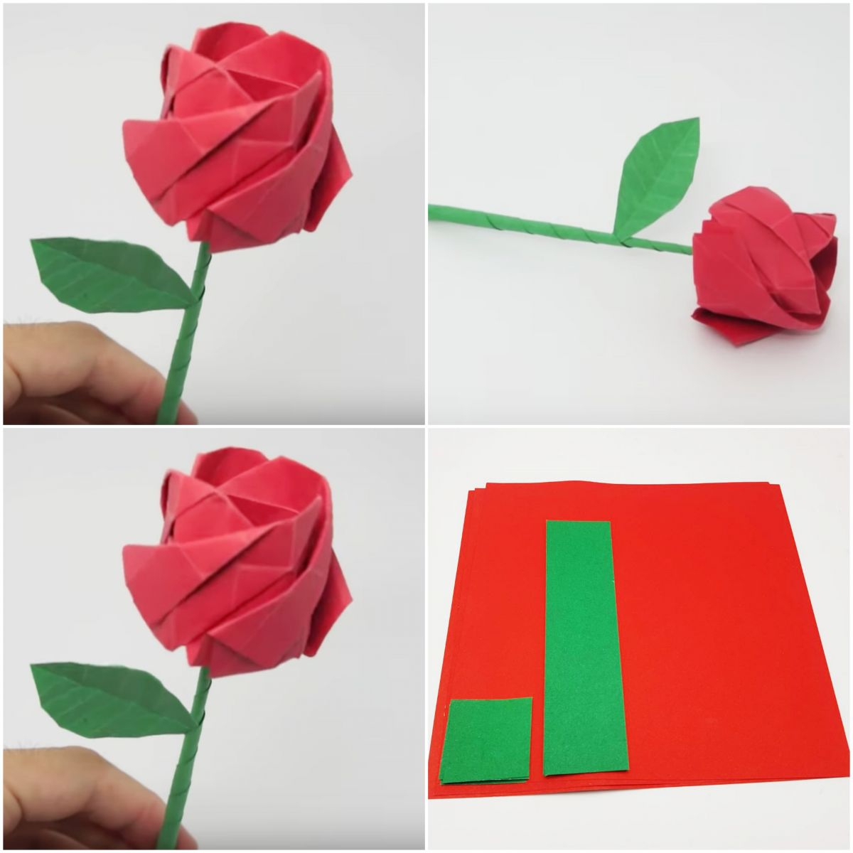 Origami Flower Stem Origami Rose Origami Paper Sheets Paper Pack For Folding Rose Origami Paper Valentine