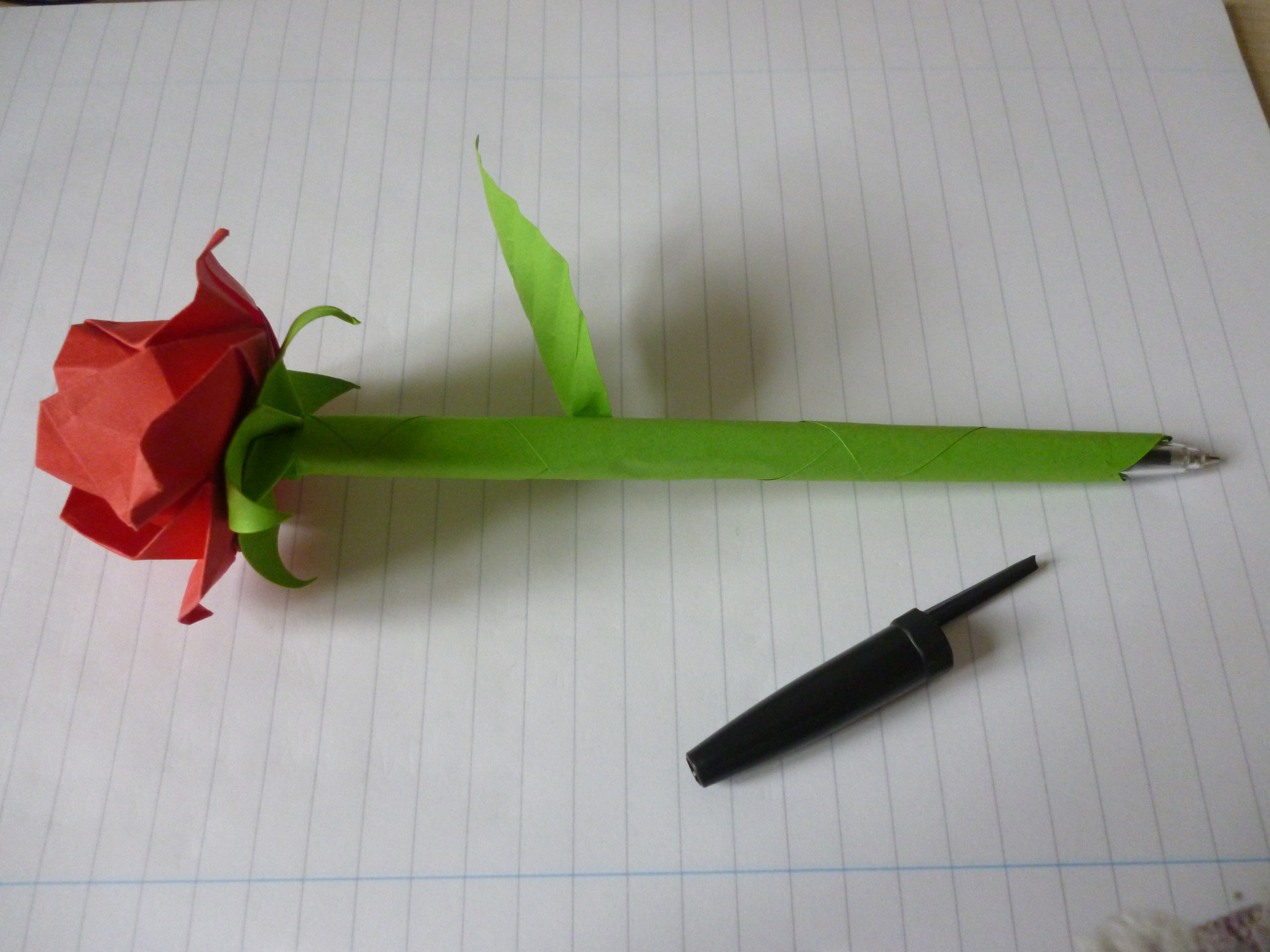Origami Flower Stem Origami Rose Pen Atelier Ilyere
