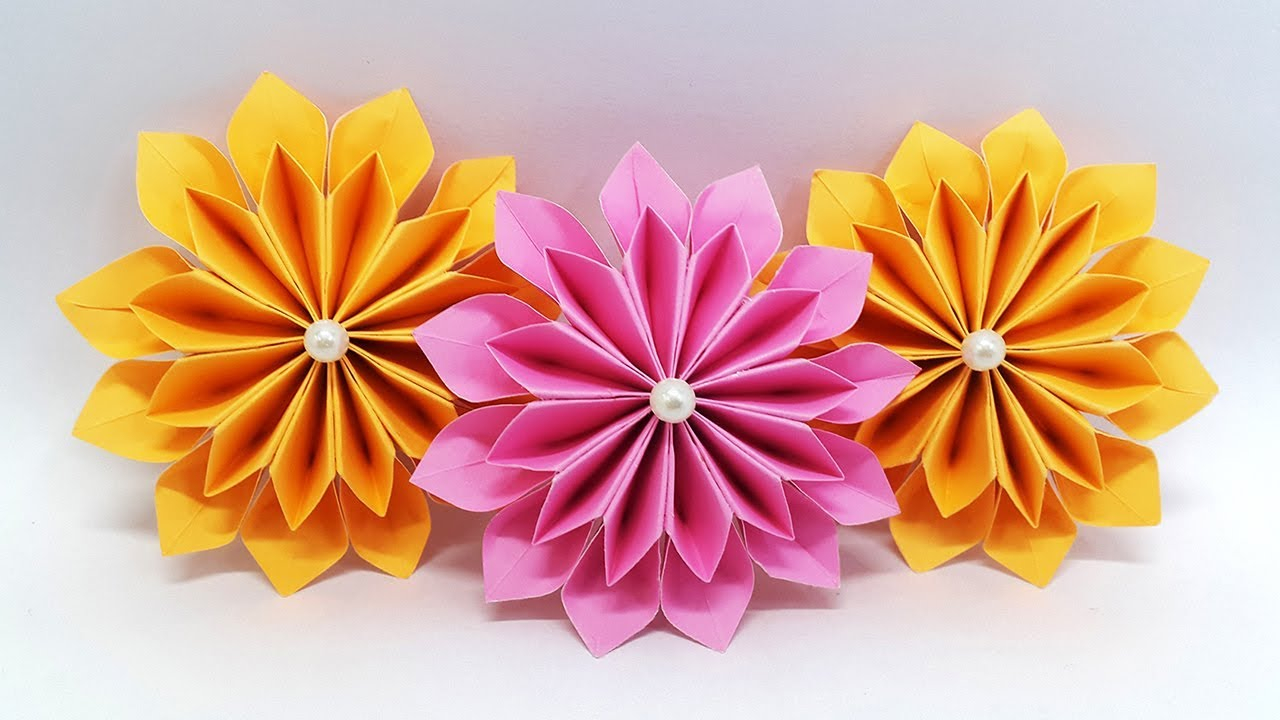 Origami Flower Tutorial Diy Paper Flowers Easy Making Tutorial Origami Flower Paper Crafts Ideas