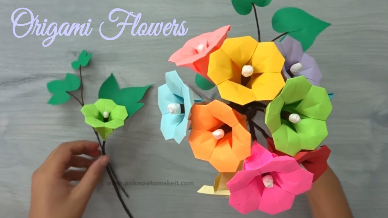 Origami Flower Tutorial Origami Flower How To Make Paper Flower Bouquet Origami Flower Tutorial