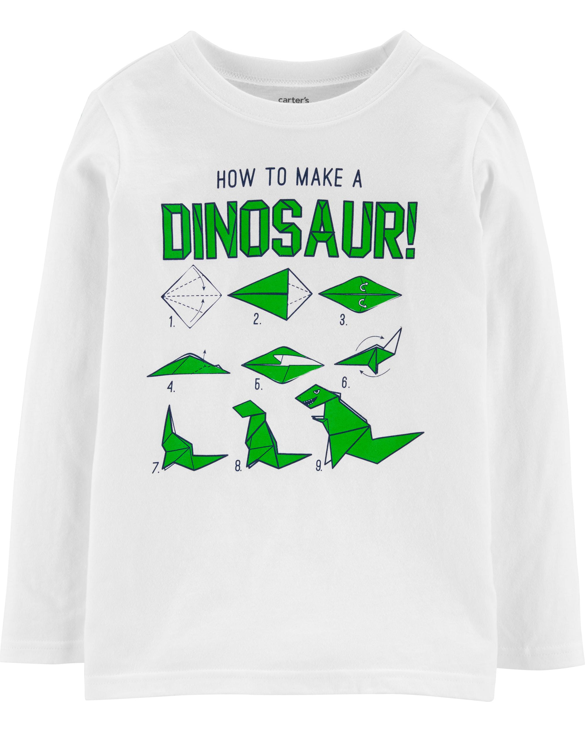 Origami For Kids Clothes How To Make A Dinosaur Origami Jersey Tee Oshkosh
