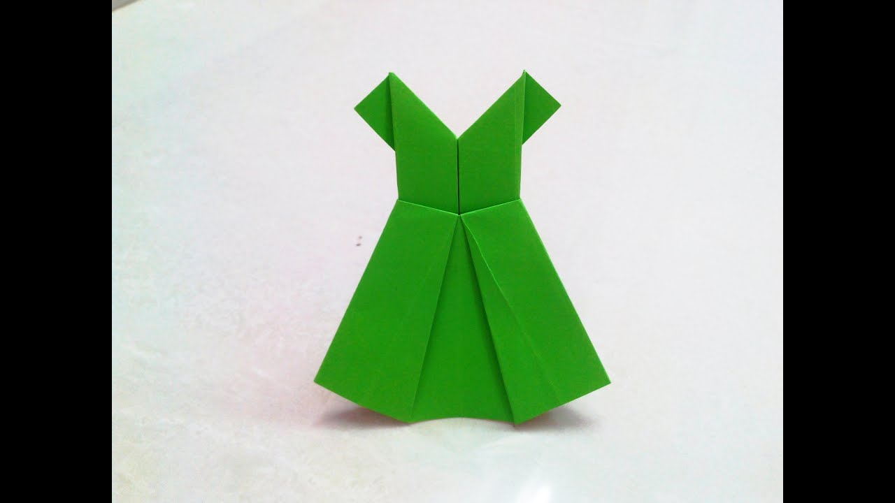 Origami For Kids Clothes How To Make An Origami Paper Dress 2 Origami Paper Folding Craft Videos And Tutorials