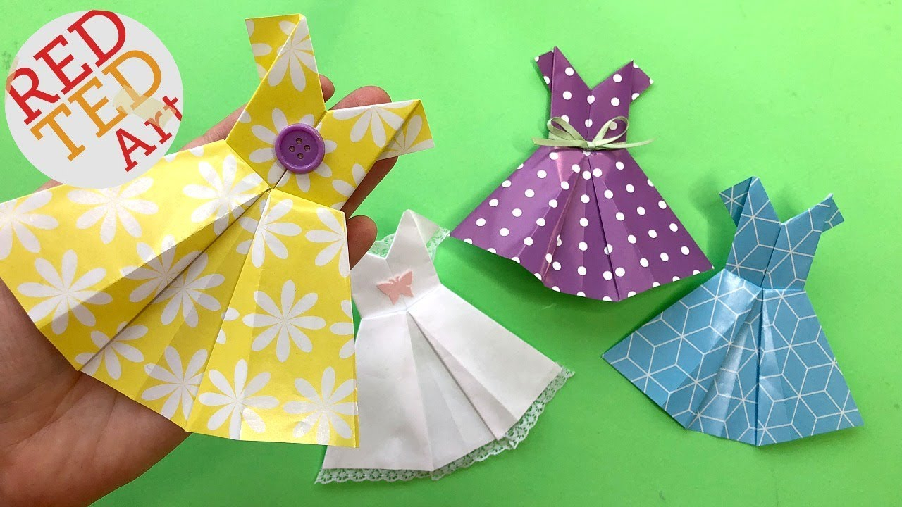 Origami For Kids Clothes How To Make Origami Dress For Beginners Easy Paper Dress Diy