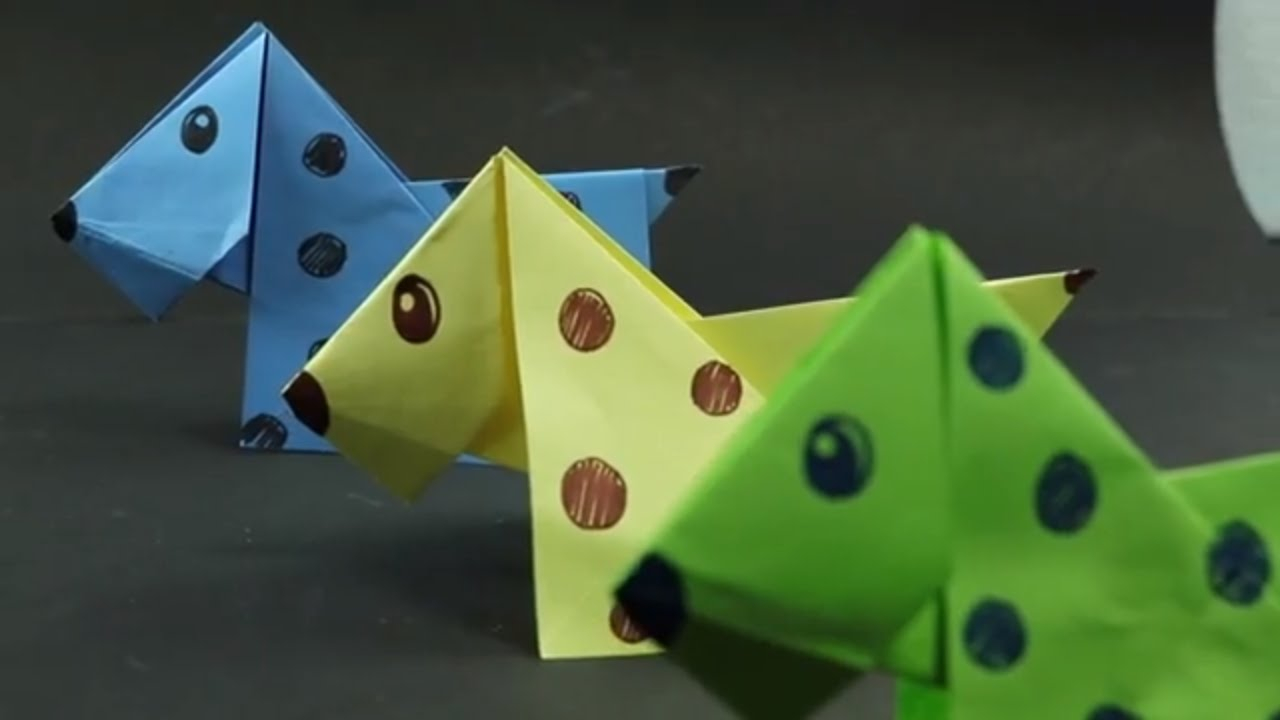 Origami For Kids How To Make A Paper Origami Dog Easy Crafts Origami For Kids