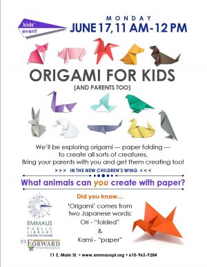 Origami For Kids Origami For Kids Emmaus Public Library