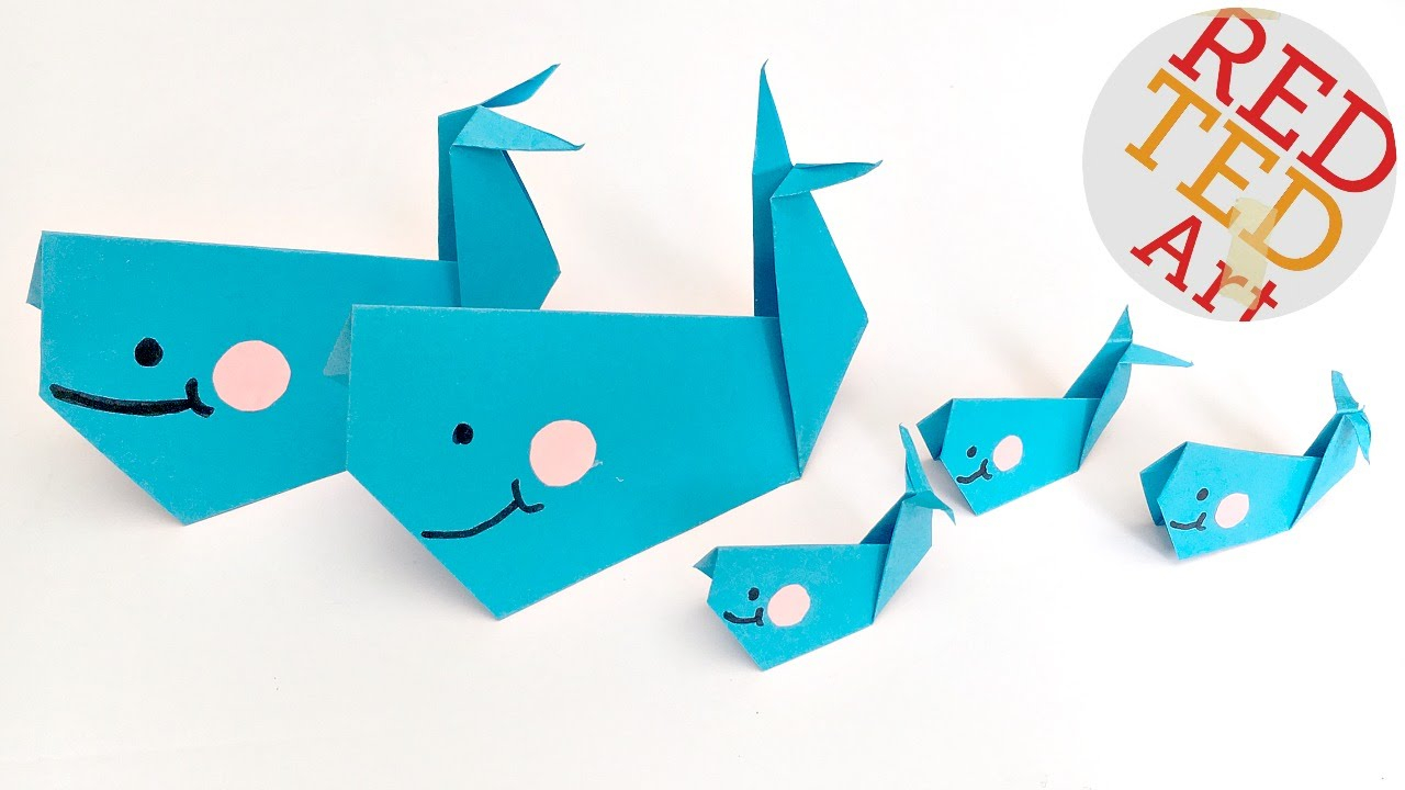 Origami For Kindergarteners Easy Origami Whale Paper Crafts For Kids Red Ted Art