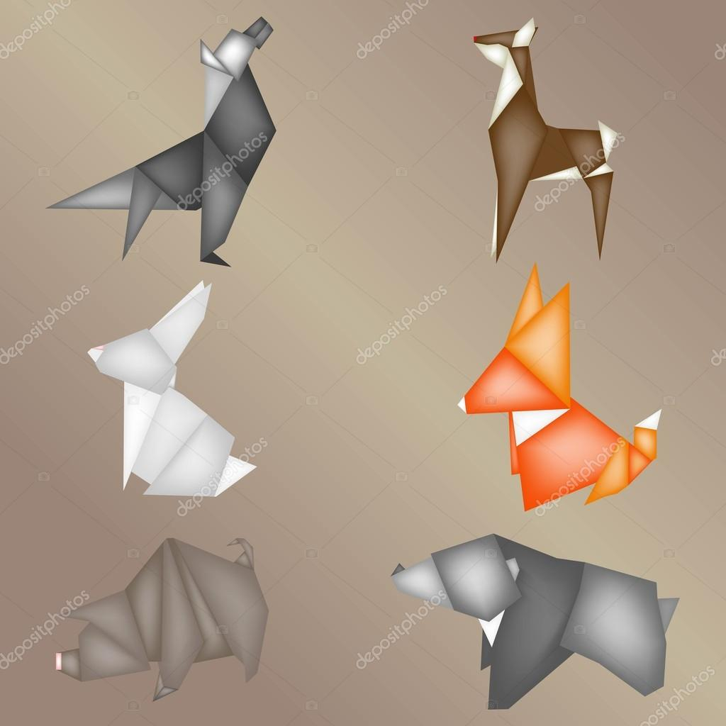 Origami Forest Animals Origami Forest Animals Stock Vector Sss07 106444364