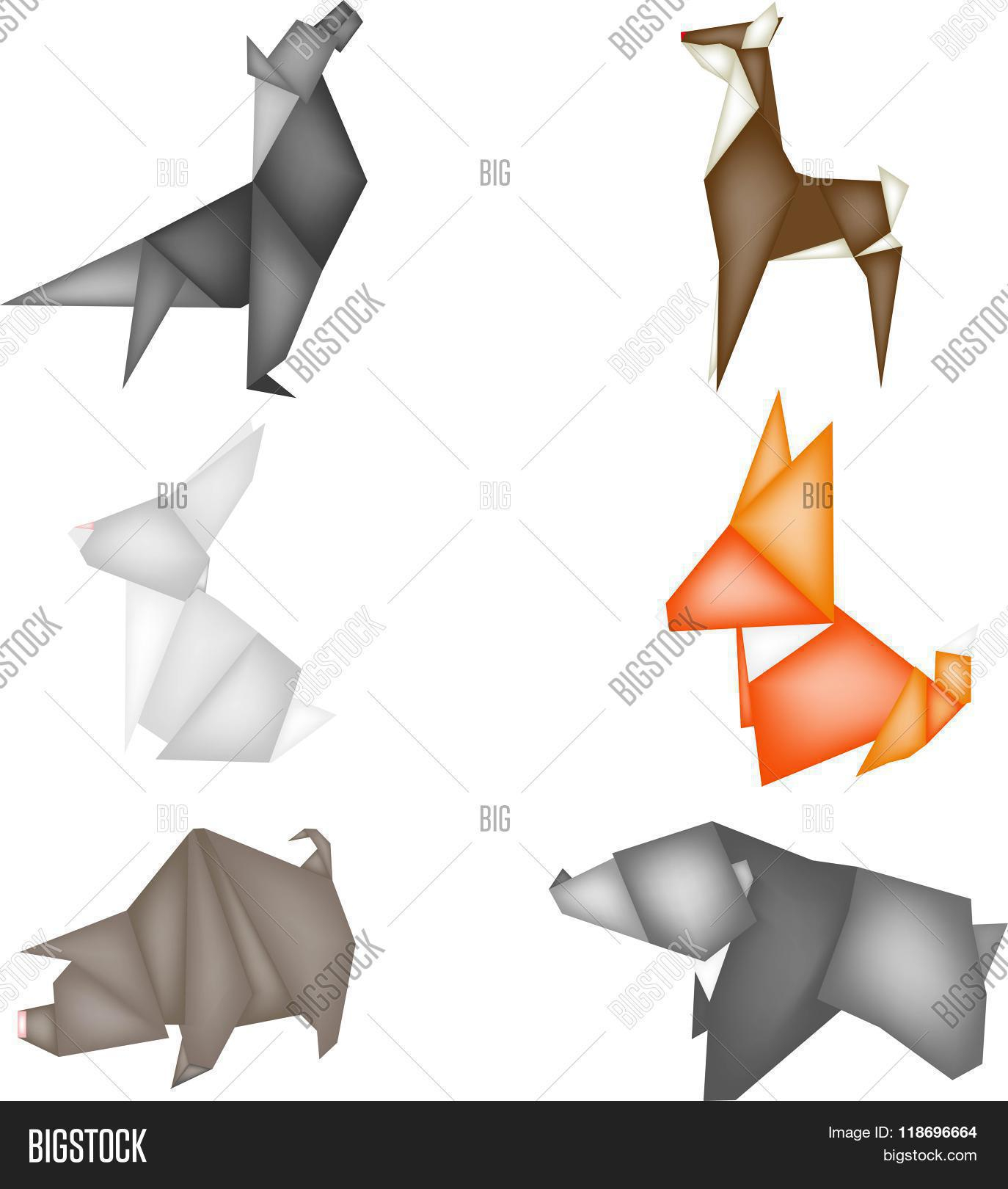 Origami Forest Animals Origami Forest Vector Photo Free Trial Bigstock