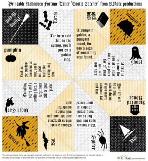 Origami Fortune Teller Sayings Free Halloween Party Printables From Bnute Productions Catch My Party