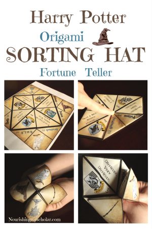 Origami Fortune Teller Sayings Harry Potter Origami Sorting Hat Fortune Teller Nourishing My Scholar