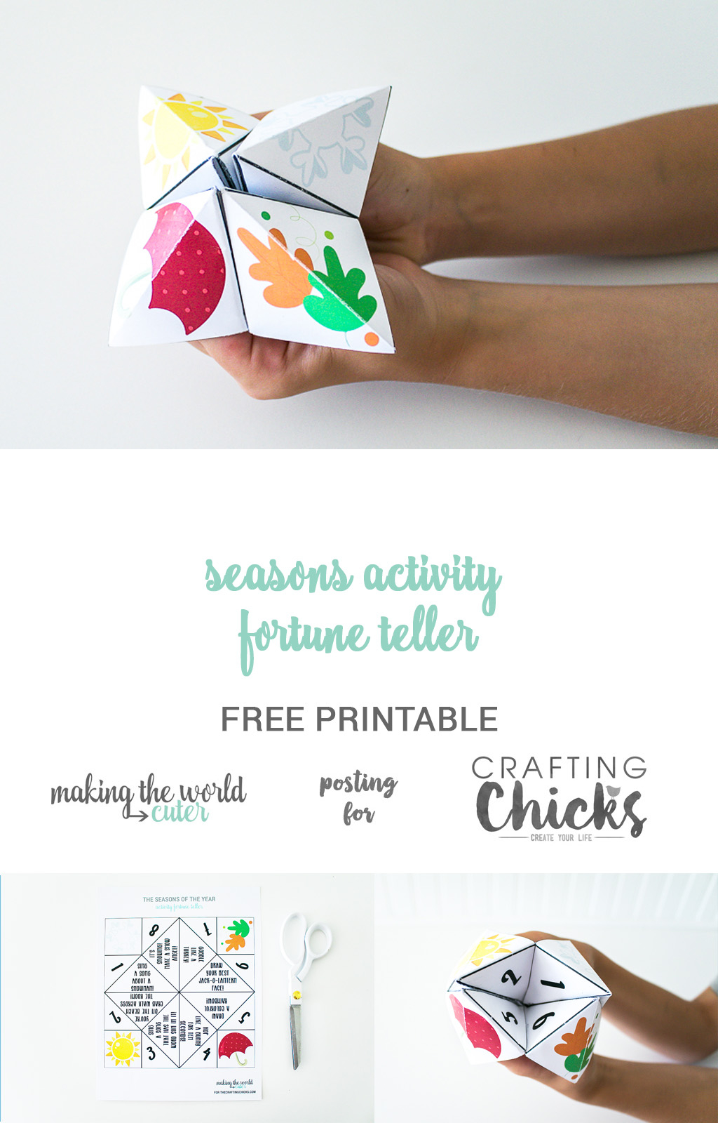 Origami Fortune Teller Sayings Seasons Activity Fortune Teller Free Printable The Crafting Chicks