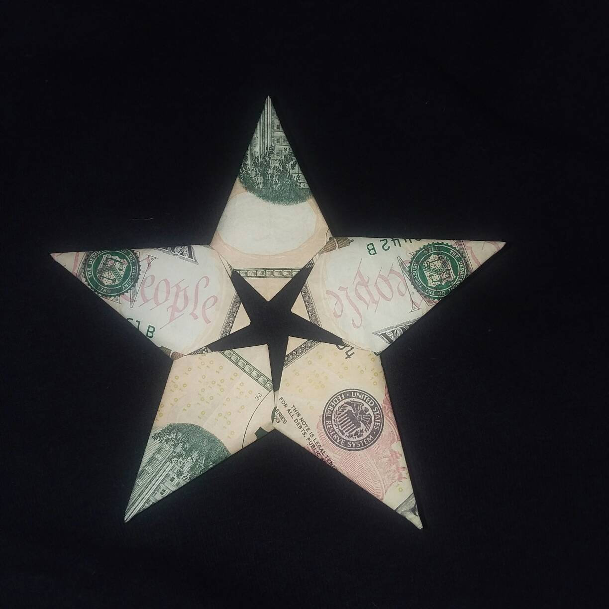 Origami Four Leaf Clover Dollar Bill Money Origami 5 Point Star Five Real Us Dollar Bills Folded Into Star Gift