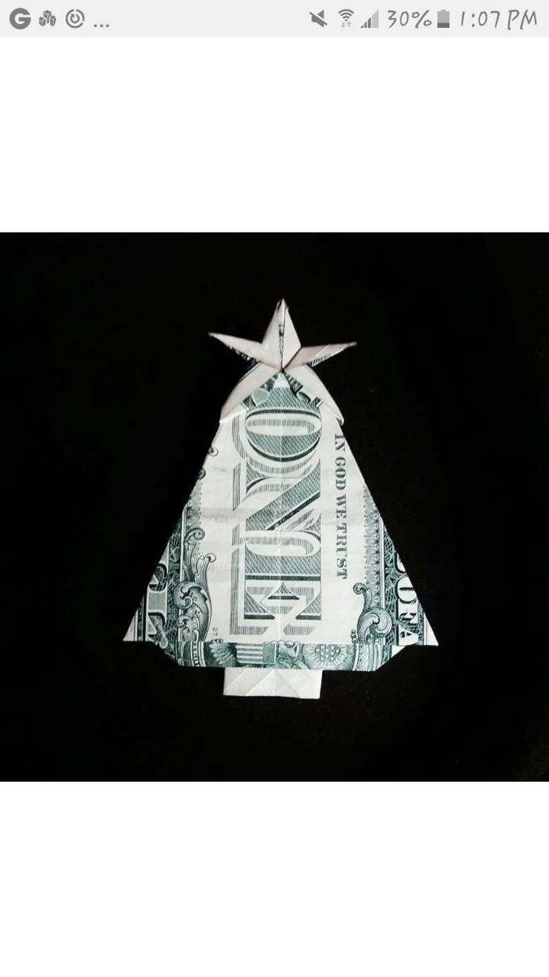 Origami Four Leaf Clover Dollar Bill Money Origami Holiday Dollar Bill Christmas Tree Gift