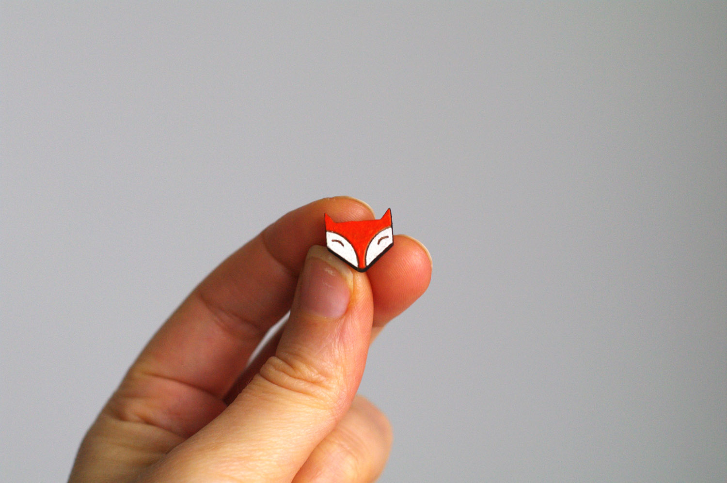 Origami Fox Face Orange Fox Face Pin