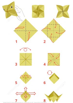 Origami Fox Face Origami Dragon Face Instructions Free Printable Papercraft Templates
