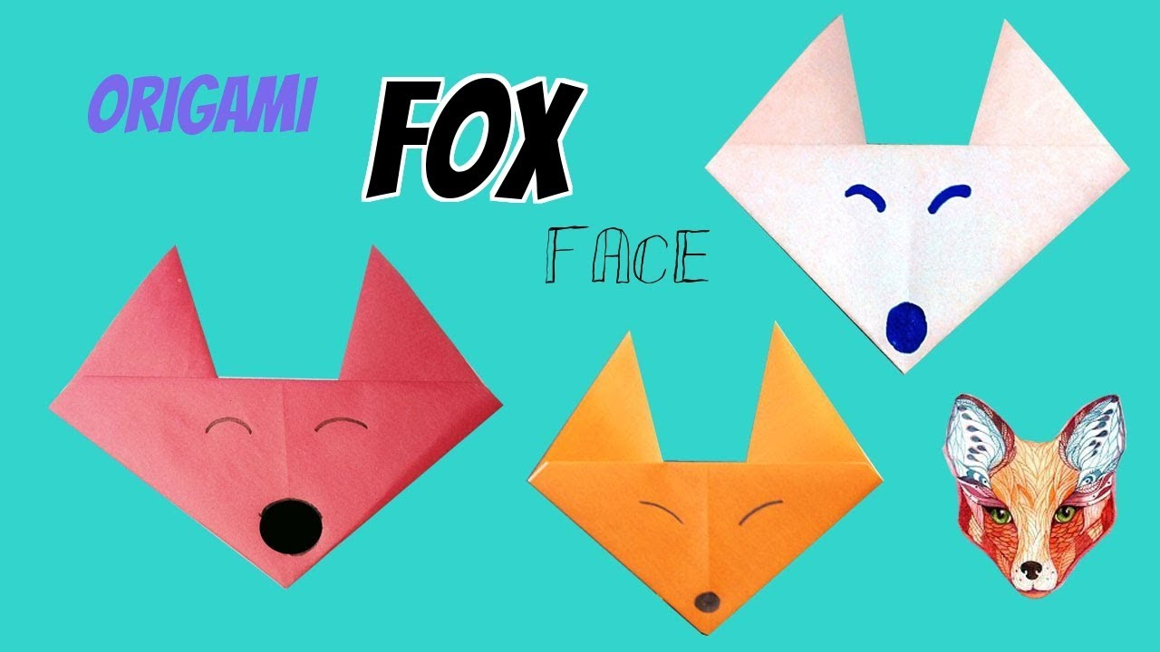 Origami Fox Face Origami Fox Face Make Easy Tutorial Steeps Steeps Diy Instruction