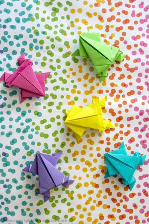 Origami Frog Easy Origami Jumping Frog Craft Plus A Fun Number Game For Kids Messy