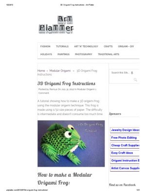 Origami Frog Instructions Download 3d Origami Frog Instructions Art Platter Docsharetips
